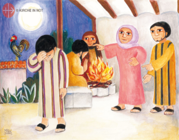 Aus der Kinderbibel „Gott spricht zu seinen Kindern“ von KIRCHE IN NOT; Illustration: Miren-Sorne Gomez